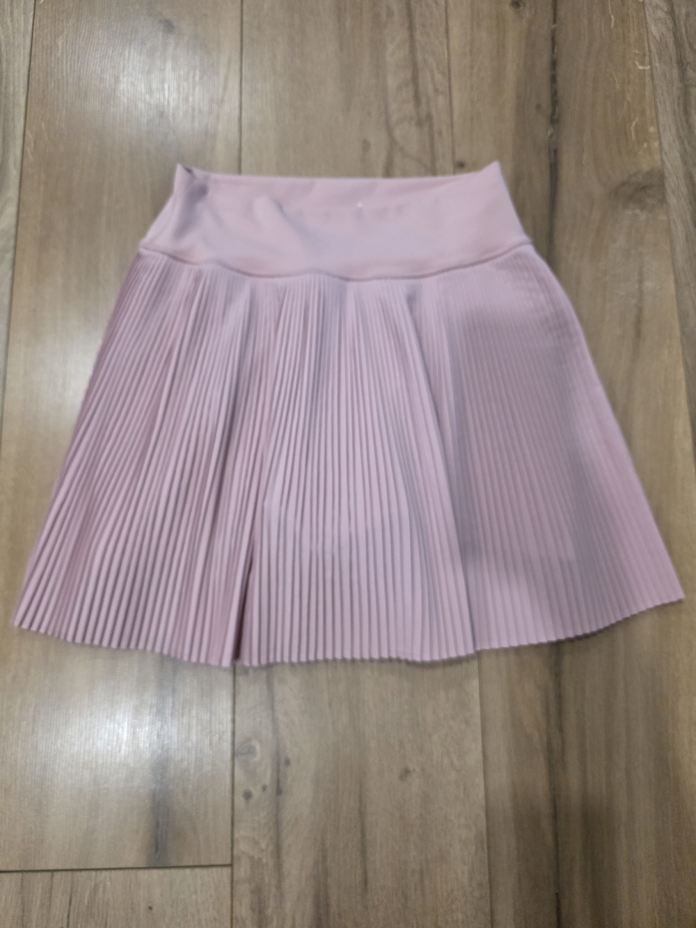 Pleated Light Pink Skirt With Shorts